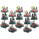 Kuber Industries 3-Layer Rotating Spice Rack|Square Shelf for Cabinet Countertop|360-Degree Rotable Kitchen Trolley|Fruit Basket Pack of 5 (Dark Green)